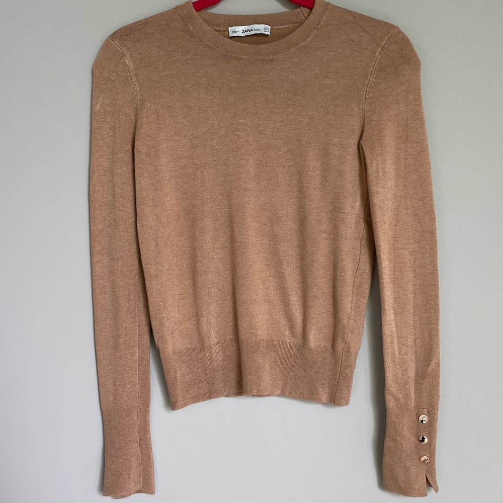 Zara Basic Knit Sweater - Camel